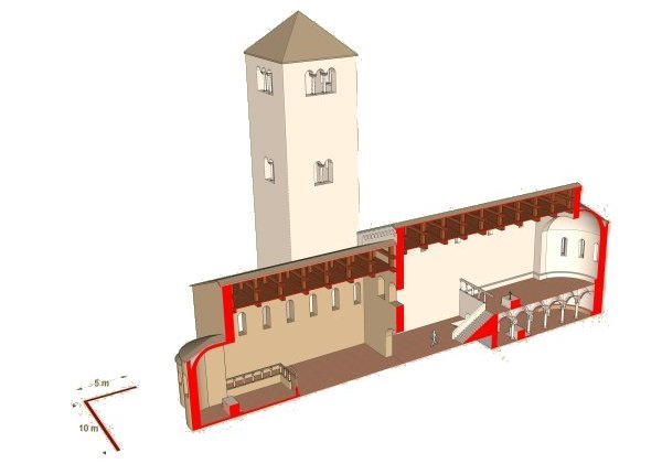 ricostruzione chiesa abbaziale del 900 dc - nuovo